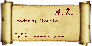 Aradszky Klaudia névjegykártya