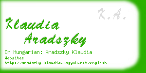 klaudia aradszky business card